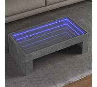 Coffee Table with Infinity LED Concrete Grey 90x50x30 cm Berkfield Home Grey One Size