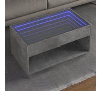 Coffee Table with Infinity LED Concrete Grey 90x50x50 cm Berkfield Home Grey One Size