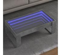 Coffee Table with Infinity LED Concrete Grey 90x53x30 cm Berkfield Home Grey One Size