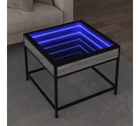 Coffee Table with Infinity LED Grey Sonoma 50x50x41 cm Berkfield Home Grey One Size