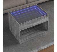 Coffee Table with Infinity LED Grey Sonoma 70x50x50 cm Berkfield Home Grey One Size