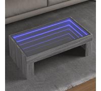 Coffee Table with Infinity LED Grey Sonoma 90x50x30 cm Berkfield Home Grey One Size