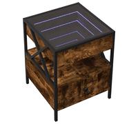 (smoked oak, 40 x 40 x 51 cm) vidaXL Coffee Table with Infinity LED Hallway Accent End Table Side Table