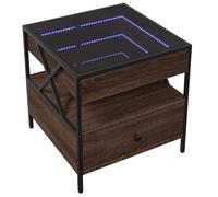 (sonoma oak, 50 x 50 x 51 cm) vidaXL Coffee Table with Infinity LED Hallway Accent End Table Side Table