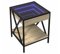 Coffee Table with Infinity LED Hallway Accent End Table Side Table vidaXL