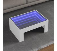 Coffee Table with Infinity LED White 70x50x30 cm Berkfield Home White One Size