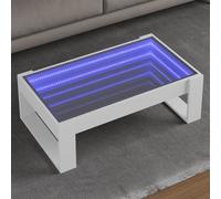 Coffee Table with Infinity LED White 90x53x30 cm Berkfield Home White One Size