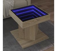 (concrete grey) vidaXL Coffee Table with LED End Table Side Table Sonoma Oak Engineered Wood