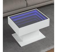 (brown oak, 50 x 50 x 45 cm) vidaXL Coffee Table with LED End Table Side Table Smoked Oak Engineered Wood