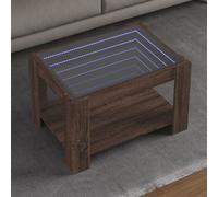 Coffee Table with LED Brown Oak 73x53x45 cm Engineered Wood Berkfield Home Brown One Size