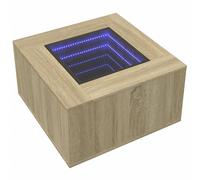 (smoked oak, 116 x 69 x 40 cm) vidaXL Coffee Table with LED Hallway End Table Side Table Engineered Wood