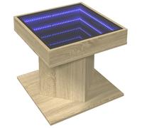 (black) vidaXL Coffee Table with LED End Table Side Table Sonoma Oak Engineered Wood