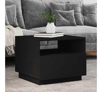 vidaXL Coffee Table with LED Lights Black Oak 90x49x40 cm, Black