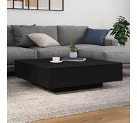 Coffee Table with LED Lights Black Oak 100x100x31 cm Berkfield Home Black One Size