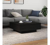 Coffee Table with LED Lights Black Oak 80x80x31 cm Berkfield Home Black One Size