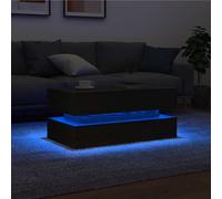 Coffee Table with LED Lights Black Oak 90x50x40 cm Berkfield Home Black One Size