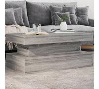 Coffee Table with LED Lights Grey Sonoma 90x50x40 cm Berkfield Home Grey One Size