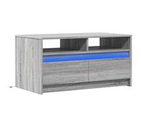 (grey sonoma) vidaXL Coffee Table with LED Lights Hall End Table Side Table Engineered Wood