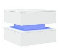 vidaXL Coffee Table with LED Lights Old Wood 50x50x40 cm