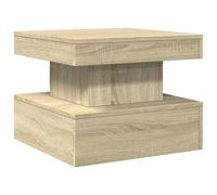 vidaXL Coffee Table with LED Lights Hallway End Table Side Sofa Table Black
