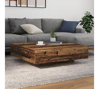Coffee Table with LED Lights Old Wood 100x100x31 cm Berkfield Home Brown One Size