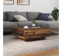 Coffee Table with LED Lights Old Wood 80x80x31 cm Berkfield Home Brown One Size