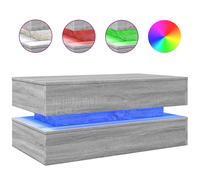 vidaXL Coffee Table with LED Lights Hallway End Table Sofa Table Grey Sonoma