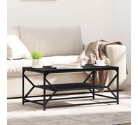 Coffee Table with Shelf Black Oak 90x50x40 cm Engineered Wood Berkfield Home Black One Size