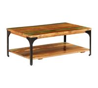 vidaXL Coffee Table with Shelf Solid Reclaimed Wood Living Room Tea Couch