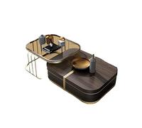 Coffee Table with Solid Gold Frame and Marble Top, Tempered Glass, Free Combination Design for Villa Living Room