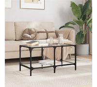 (transparent, 78.5 x 40 x 40 cm) vidaXL Coffee Table with Transparent Glass Top End Table Side Table Steel