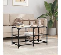 (transparent, 78.5 x 40 x 45 cm) vidaXL Coffee Table with Transparent Glass Top End Table Side Table Steel