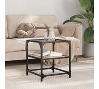 Coffee Table with Transparent Glass Top 40x40x45 cm Steel