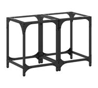 Coffee Table with Transparent Glass Top Accent Table Side Table Steel vidaXL