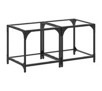 (transparent, 40 x 40 x 40 cm/ 2 pcs) vidaXL Coffee Tables with Black Glass Top End Table Side Table 2 pcs Steel