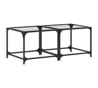 Coffee Table with Transparent Glass Top Accent Table Side Table Steel vidaXL