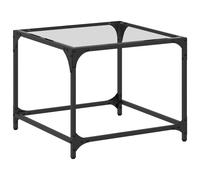 Coffee Table with Transparent Glass Top Accent Table Side Table Steel vidaXL