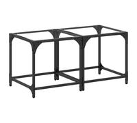 Coffee Table with Transparent Glass Top Accent Table Side Table Steel vidaXL