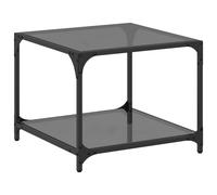 Coffee Table with Transparent Glass Top Accent Table Side Table Steel vidaXL