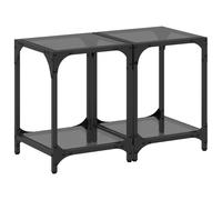 Coffee Table with Transparent Glass Top Accent Table Side Table Steel vidaXL