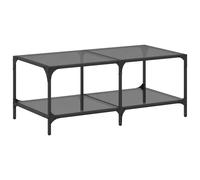 Coffee Table with Transparent Glass Top End Table Side Table Steel vidaXL