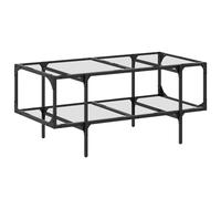 Coffee Table with Transparent Glass Top End Table Side Table Steel vidaXL
