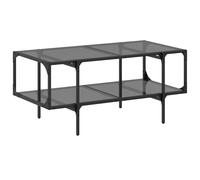 Coffee Table with Transparent Glass Top End Table Side Table Steel vidaXL