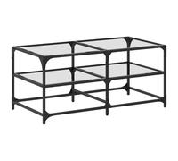 (transparent, 98.5 x 50 x 45 cm) vidaXL Coffee Table with Transparent Glass Top End Table Side Table Steel