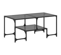 Coffee Table with Transparent Glass Top End Table Side Table Steel vidaXL