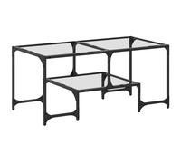 Coffee Table with Transparent Glass Top End Table Side Table Steel vidaXL