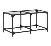 vidaXL Coffee Table with Transparent Glass Top 78.5x40x40 cm Steel