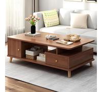 Coffee Table, Wood Mid Century Rectangle Center Table with Storage Drawers, Modern Tea Table for Living Room and Dining Room Home Décor