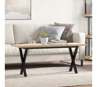 Coffee Table X-Frame 110x40x45.5 cm Solid Wood Pine and Steel Berkfield Home Brown One Size
