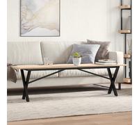 Coffee Table X-Frame 160x40x45 cm Solid Wood Pine and Steel Berkfield Home Brown One Size